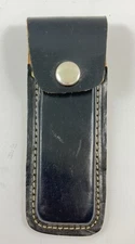 Older Black Leather Folding Knife Holster Pouch Sheath Pakistan Made 2045-M