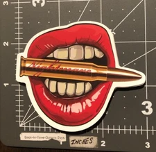 Sexy Biting The Nightmare Bullet Humor Skateboard Laptop Decal Sticker B7D