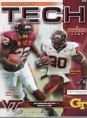 SEPT 24 2005 VIRGINIA TECH vs GEORGIA TECH COLLEGE FOOTBALL GAME DAY PROGRAM