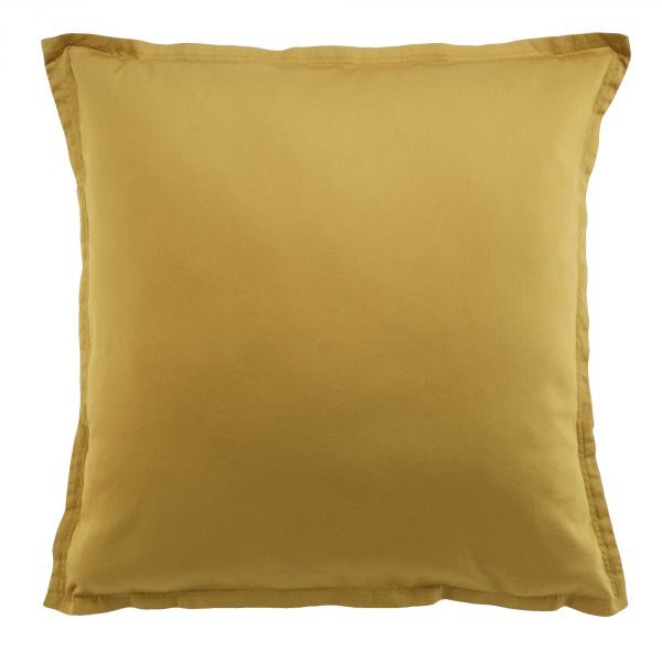 Taie d'oreiller 65x65 cm carrée satin de coton bronze housse protection lit