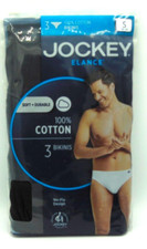 Jockey Elance 3 Pack Men's Low Rise Bikini Briefs Small, BLACK, NEW IN PACKAGE