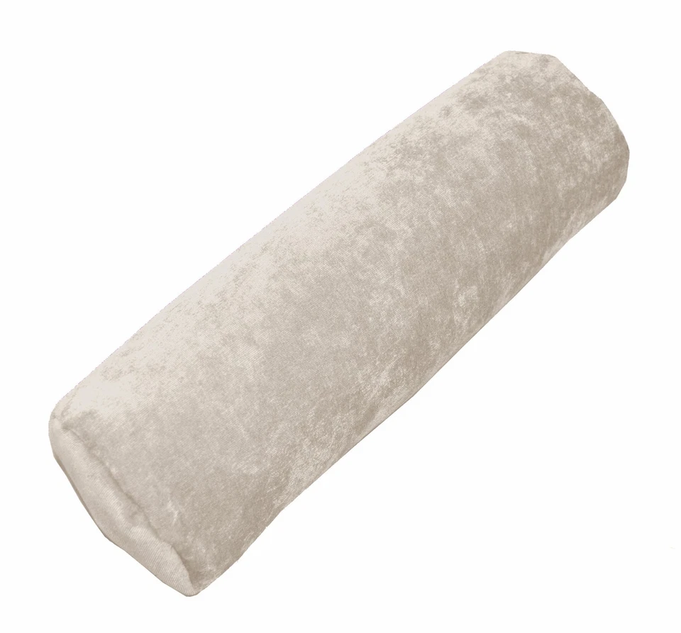 ma17g Light Khaki Sofa Chenille Velvet Bolster CASE Neck Roll Cushion COVER Size - image 3 of 4