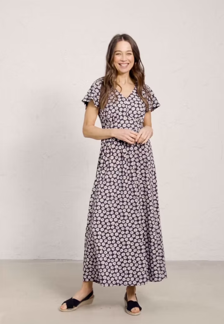 Seasalt Women's Dress navy Chateaux Maxi Dress Regular Aster Dot