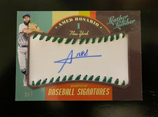 2019 LEATHER AND LUMBER AMED ROSARIO GREEN BASEBALL SIGNATURES AUTO 2/5 METS