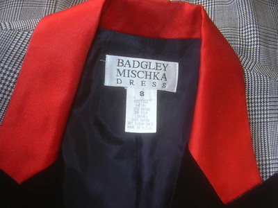 Costard Badgley Mischka Brodé – Veste Et Jupe Taille US 6, Laine Noire (occasion Très Bon état)