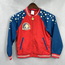 Captain Marvel Disney Comics Jacket Girls 7-8 Full Zip Logo Red Blue Y2k READ