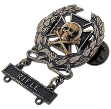 Expert Sniper Skull Badge Rifle Bar Pin Military US Army Insignia Marksman Medal