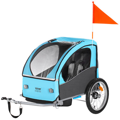 VEVOR Child Bike Trailer Foldable Steel Bicycle Trailer Kid Carrier 60 lbs Load