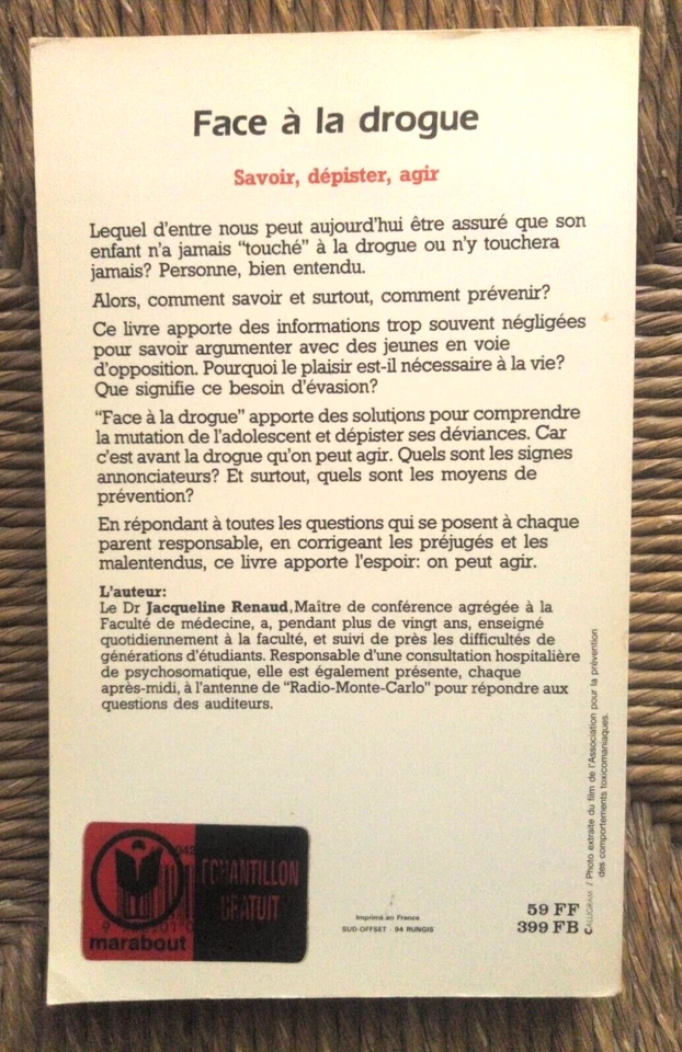 Livre Les parents et les jeunes face a la drogue de Jacqueline Renaud - Photo 2/2