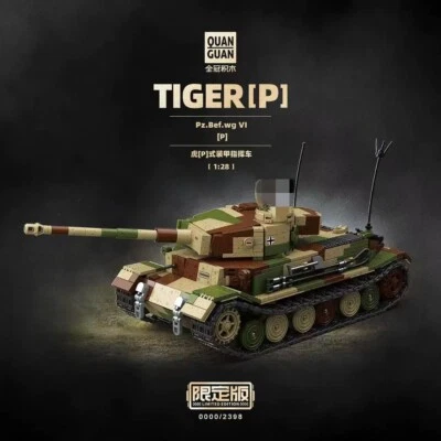 QUANGUAN Quan Guan 100302 Tiger P Pz.Bef.wg VI Building Block Toys 1498 pcs