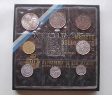 SAN MARINO DIVISIONALE ANNO 1973 8 VALORI CON 500 LIRE ARGENTO FDC SET ZECCA