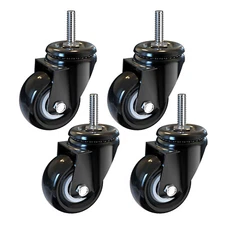 2 Inch Office Chair Casters Wheels Rubber Swivel Replacement Heavy Duty Secure