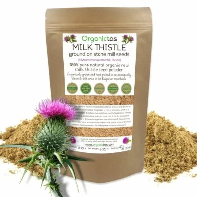 ORGANICTAS Organic Milk Thistle Seed Powder Natural Antioxidant Silybum Marianum