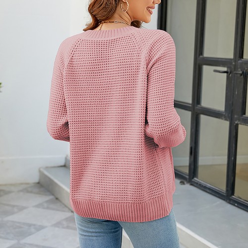 Women Full Zip Knit Sweater Long Sleeve Casual Crew Neck Open Front Zipper S TOU - Picture 6 of 9