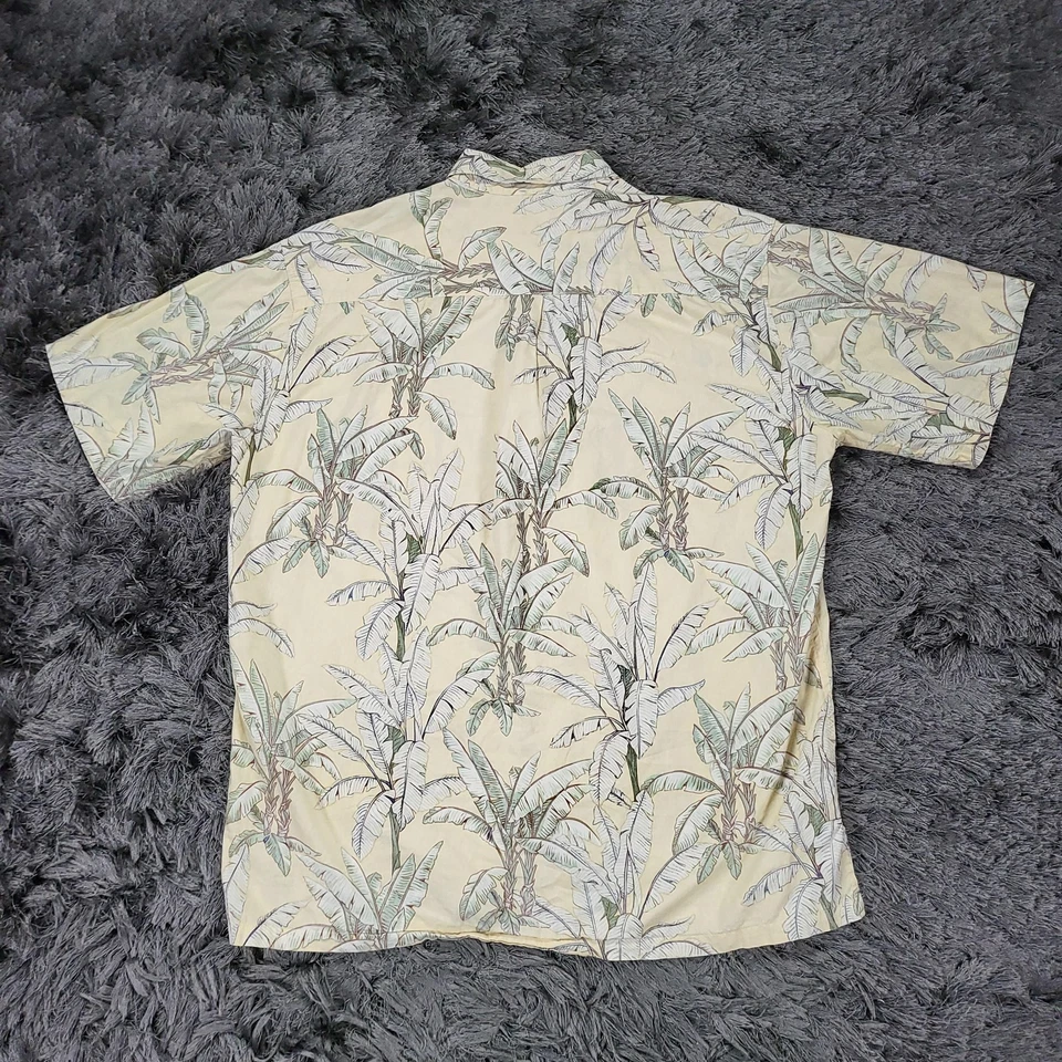 Camisa Cooke Street Para Hombre Grande Beige Hawaiana Aloha Manga Corta Hoja de Plátano Foto 3 de 4