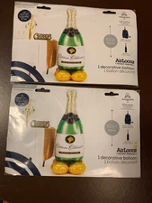 Lot of 2 Anagram Airloonz Champagne Bottle Celebration 60" Decorative Balloon