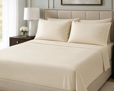 Hotel Style King Size Sheet Set Egyptian Cotton Mother of Pearl 4 Pc New