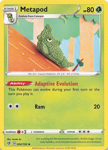 ✨Metapod 002/192 - Regular - SWSH02: Rebel Clash - NM - Afbeelding 1 van 2