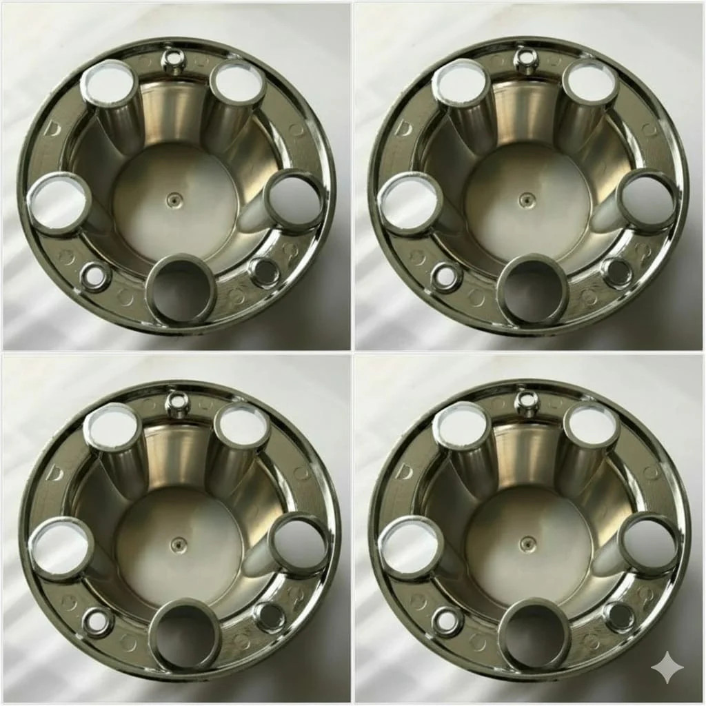 4pcs 1980-1996 AFTER MARKET FORD F150 BRONCO Chrome Wheel Hub Center Caps RED