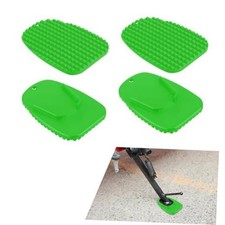 4PCS Motorcycle Kickstand Pad, Motorcycle Foot Support Plate, Parking Green