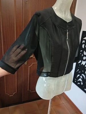 Bolero Jacke Epphimera mit Reißverschluss und verschleierten Ärmeln