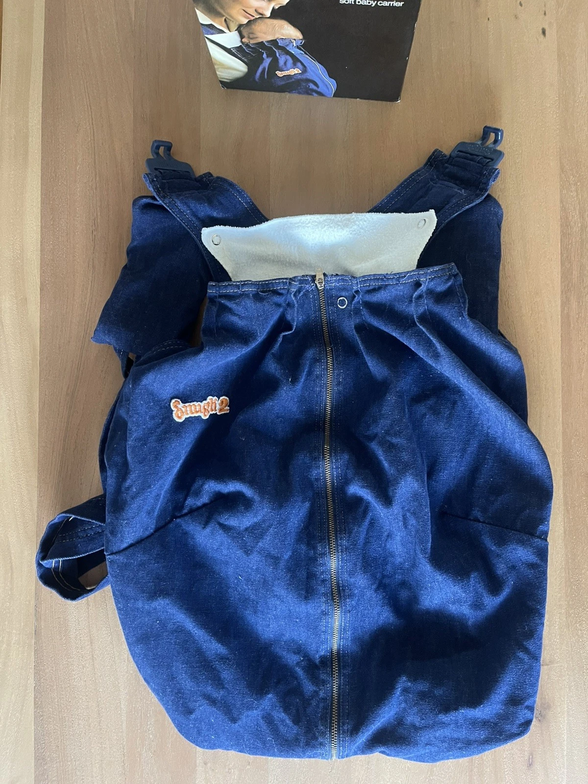 Vintage Snugli 2 soft Baby Carrier Blue Denim Baby Gear with box great gift