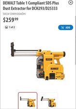 NEW DeWalt Table 1 SDS Plus Dust Extractor DWH304DH