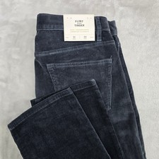 Flint and Tinder Mens 31x30 Corduroy Tapered Fit Pants Charcoal HUCKBERRY