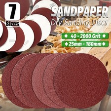 1" to 7" Inch Dry Sanding Discs Pads Hook  Loop Sandpaper Pads 40-2000 Grit