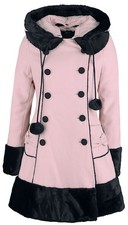 Hell Bunny Wintermantel Damen Sarah Jane Coat rosa Rockabilly, Rockwear