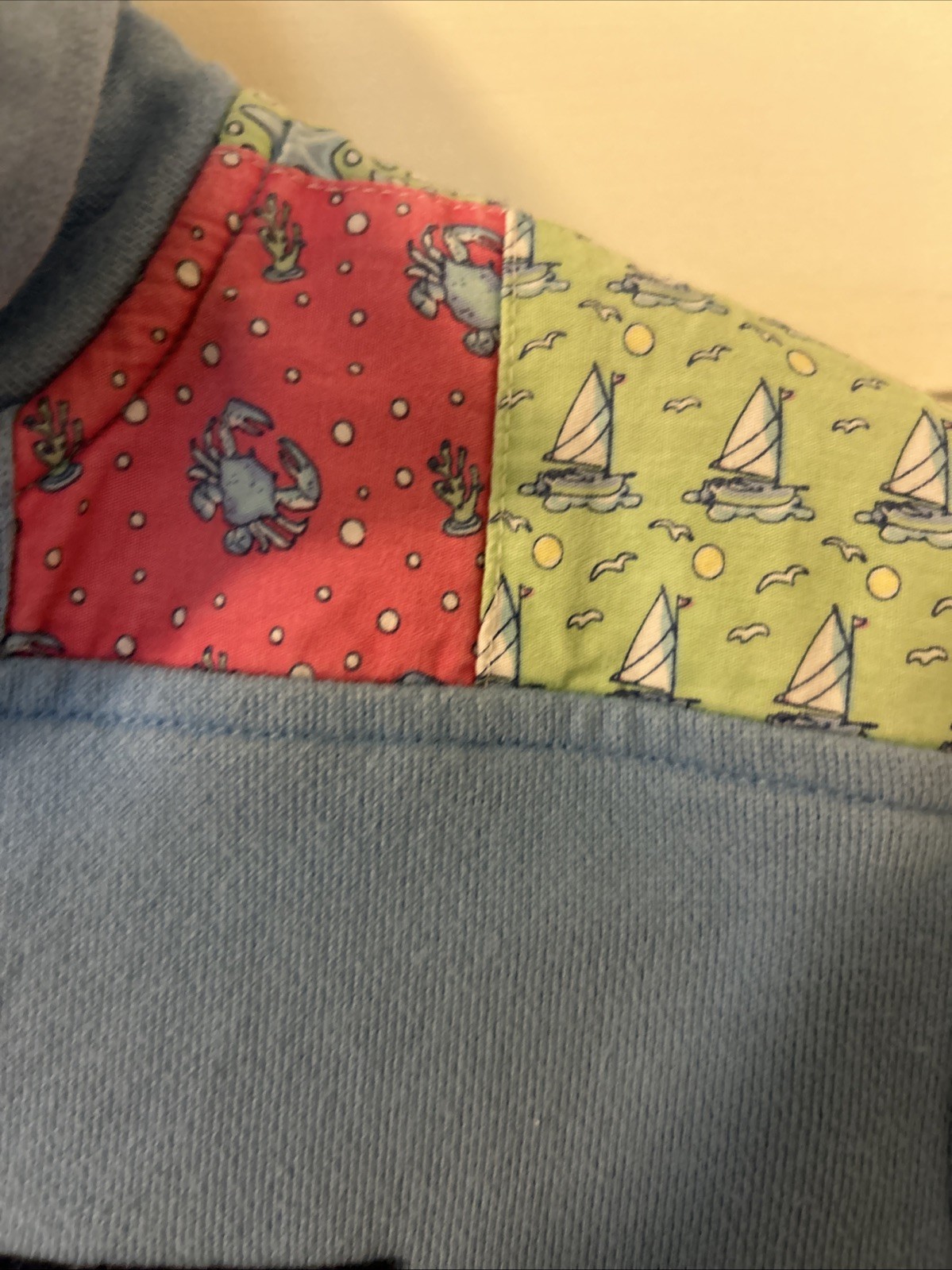 Vineyard Vines Blue Patchwork Shoulder Shirt 1/4 … - image 4