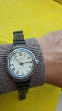 Rare Soviet collectible mechanical watch USSR RAKETA DOMINO Black White 1970