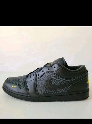 Nike Air Jordan 1 Low SE Elephant Print Black Yellow IM6568-010 Men's Size 11.5