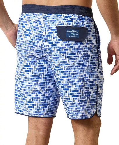 Tommy Bahama Mens XL 9" Baja Painted Geo 9" Swim Trunks Boardshorts Blue NWT - Picture 2 of 13
