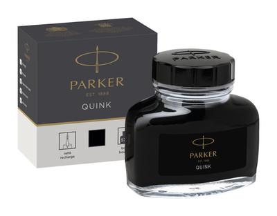 3X Parker Quink Bottle | Black Ink - 30ml | Suitable for All Parker Fountain Pen