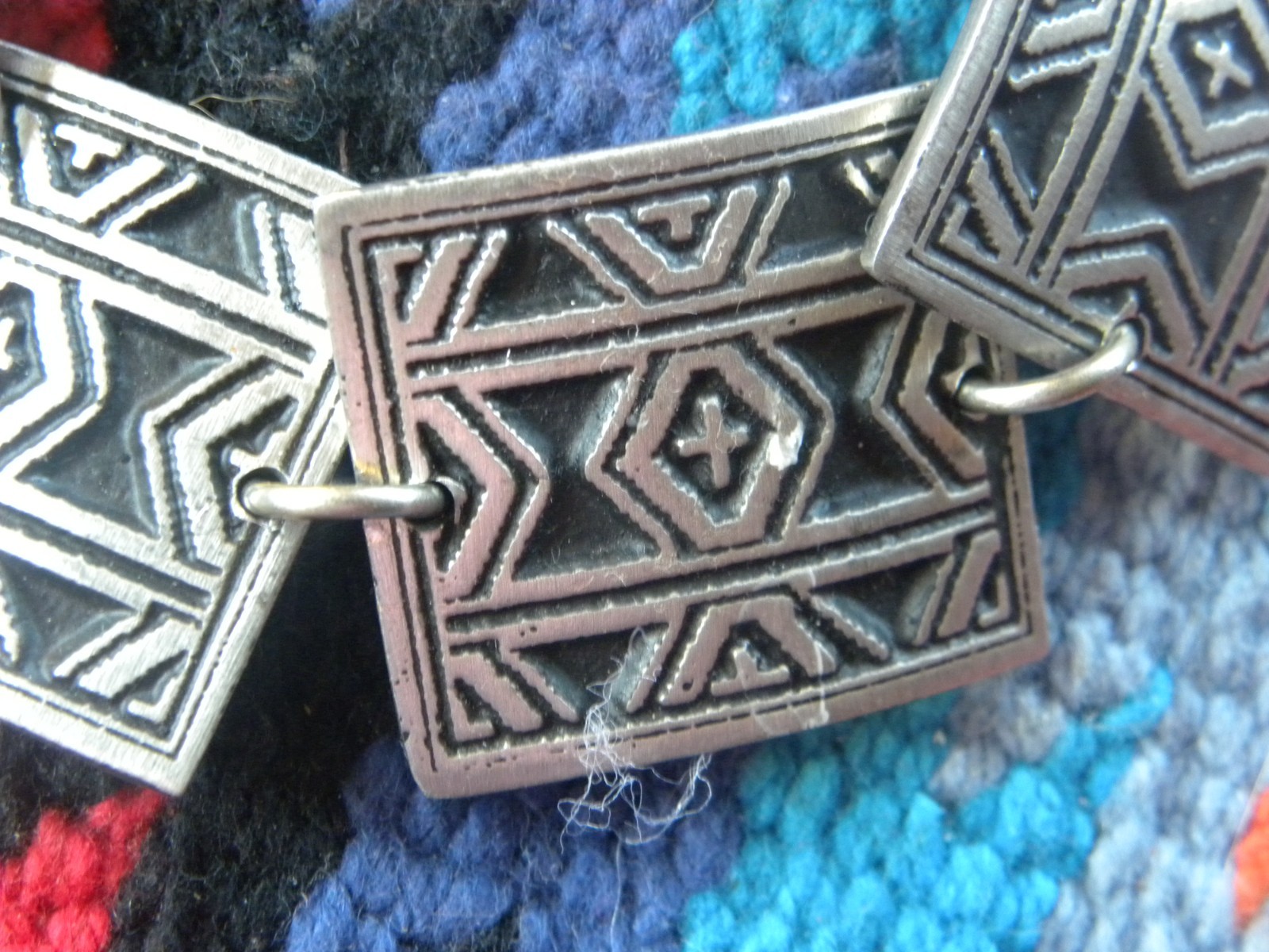 Southwest Panel Cuff Toggle Bracelet Native Ameri… - image 3