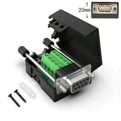 9Pin 2Row Female RS232 Serial Port D-sub DB9 Breakout Board Connector w Screws