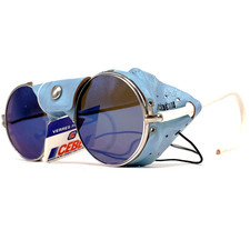 Occhiali Da Sole Vintage CEBE 286 Glacier - Francia 1990 - Medio - Blu - Pelle