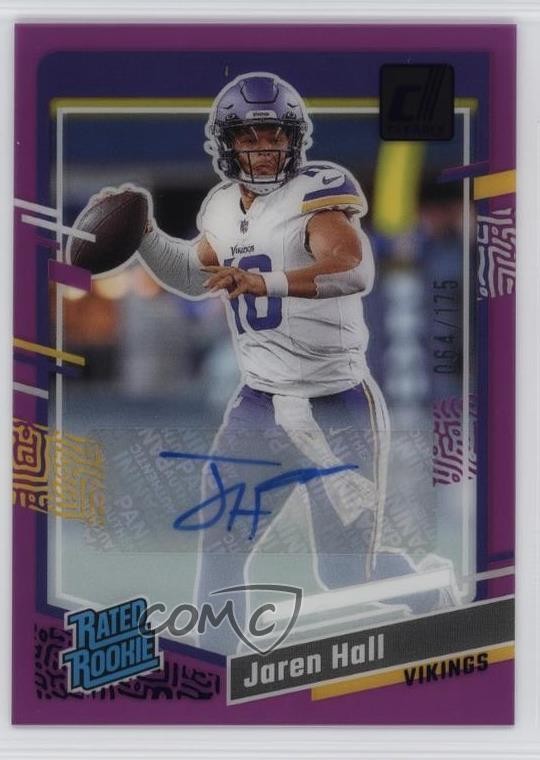 Jaren Hall Panini Clearly Donruss #66 Autograph-Purple