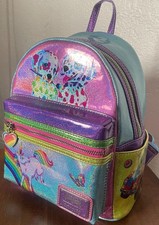 Mini Mochila Loungefly Lisa Frank Holográfica Brillo Bloque de Color **NUEVA**