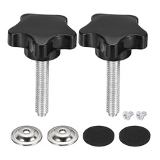 2Pcs Star Knobs, M8 x 40mm Knurled Thumb Screw Knobs 40mm W with Washer&Screw