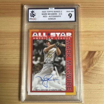 Mark McGwire Auto On Card 1990 All Stars Athletics - 2025 Series 2 - Red 5/5