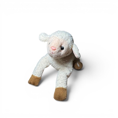 TY Ewey Plush Lamb Sheep Stuffed Animal Toy White Brown
