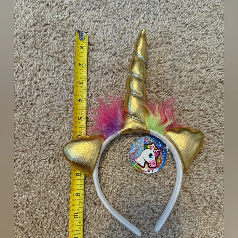 Diadema unicornio dorada con detalles coloridos nueva con etiquetas Foto 3 de 4