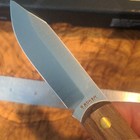 Böker Barlow BFF pocket fixed-blade AEB-L knife, walnut handle, leather sheath — photo 5