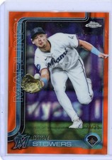 2025 Topps Chrome Update Kyle Stowers Orange Lava Refractor #/25 Marlins