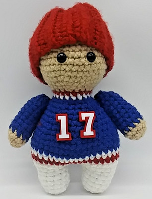 Hand Made Crochet Buffalo Bills Josh Allen 10'' Plush Imposter #Bills Mafia NEW!!