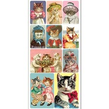 Violette Stickers - Scholar Cats - 1 Stylish Cat Sticker Sheet - Scrapbooks