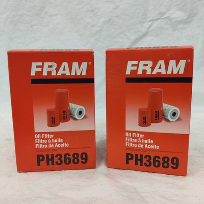 QTY 2 FRAM PH3689 OIL FILTER - FITS MANY - CHECK IF FITS YOUR EQUIPMENT