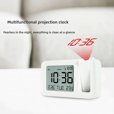 Digital Projection Alarm Clock with USB Power, Large Display, Temperature